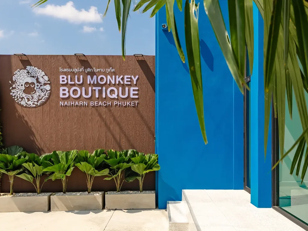 Entrance to Blu Monkey Boutique Naiharn Beach Phuket on Sai Yuan Road