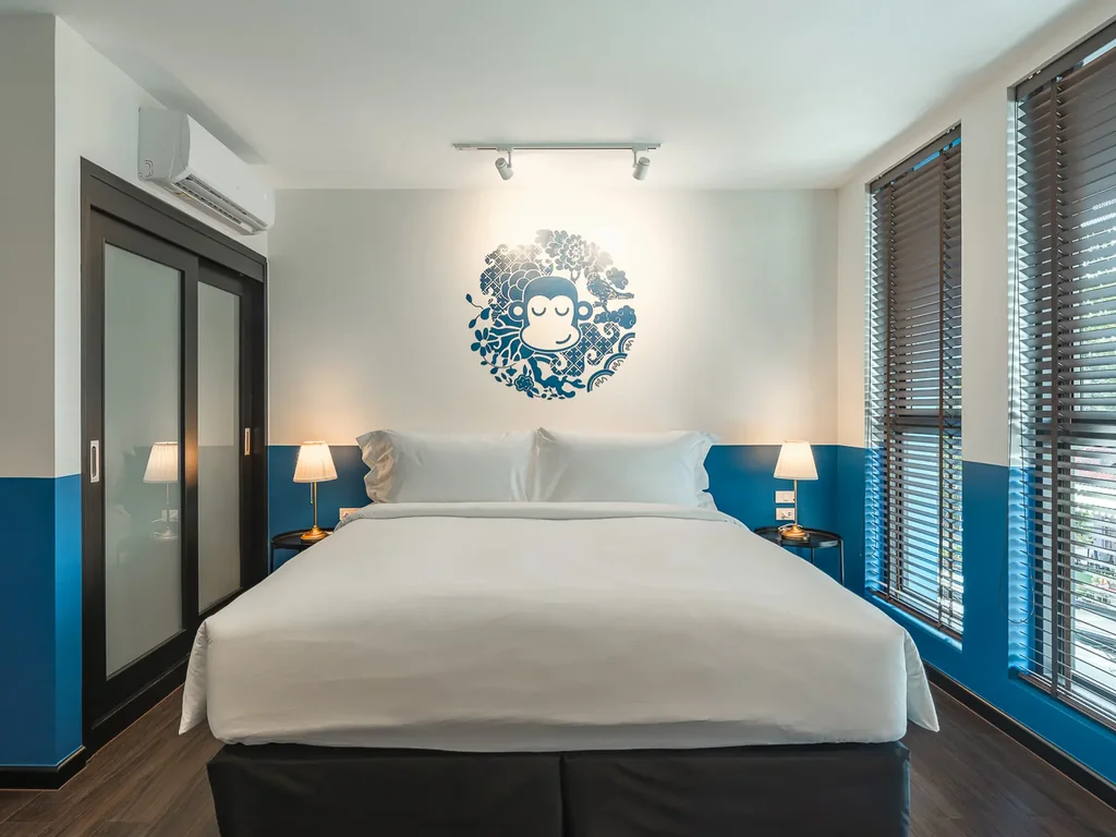 Bedroom in the Orangutan Pod Suite at Blu Monkey Boutique Naiharn Beach Phuket